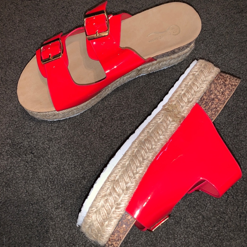 Red Platform Sandals - Picture 2 of 2